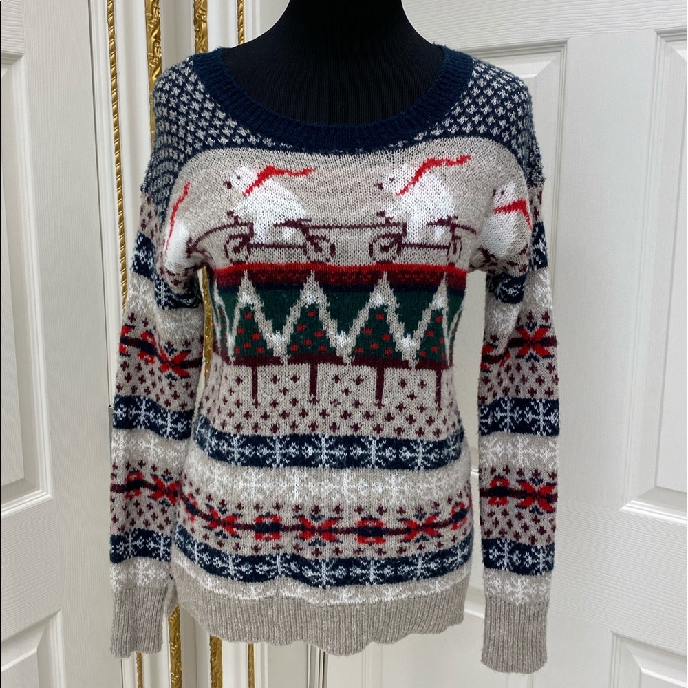 Soft Christmas Theme Sweater, worn